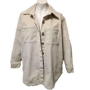 Terra & Sky corduroy button-up shirt Women's 0X / 14W jacket shacket long sleeve